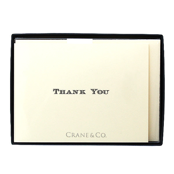 Crane Thank You Card Set, CT1419 (Black Engraved)
