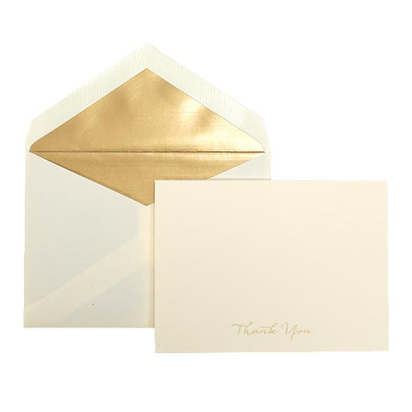 Crane Thank You Note Card Set, CT1513 (Gold Script)