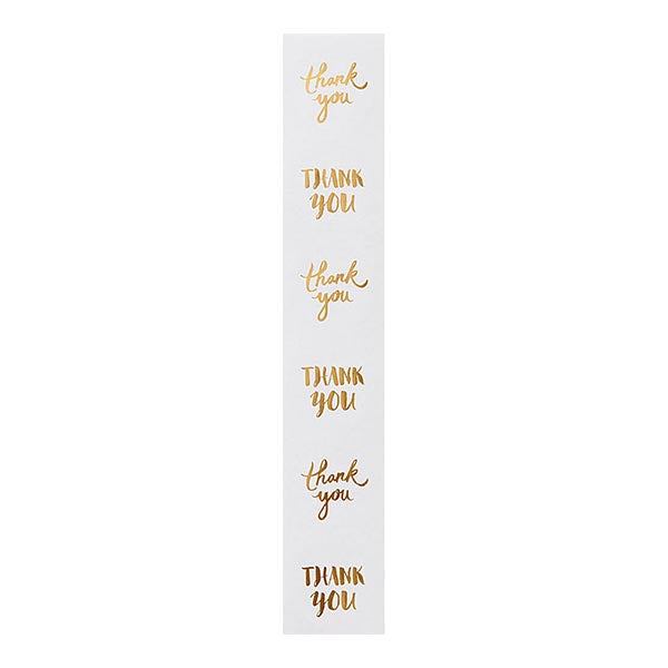 Waste Not Paper Stickers, Gold Foil Thank You