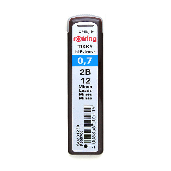 rOtring ROT Mechanical Pencil Lead Refills, 0.7mm, 2B