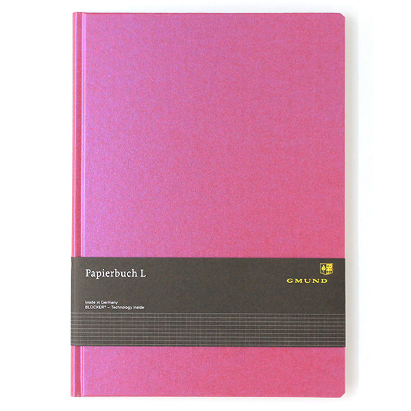 Gmund Notebook L, Reaction Purple Rain Red, Grid