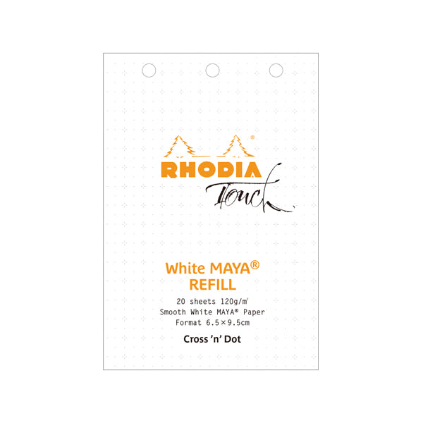 Rhodia Touch Organizer Mini 3-Hole Refills, Maya Cross-Dot, 120 g/m²
