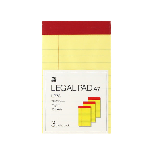 Itoya Legal Pad, A7, 3-Pack, Ruled