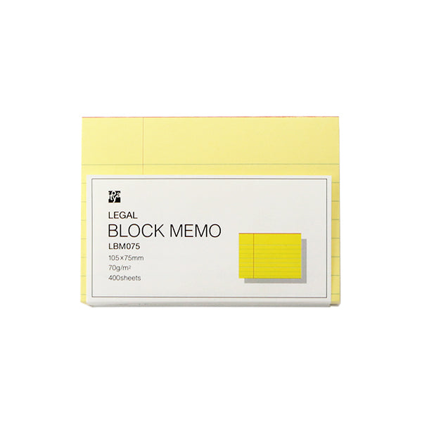 Itoya Regal Block Memo Pad, 105 × 75mm, Ruled