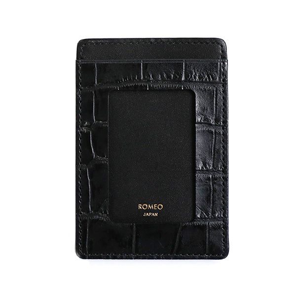 ROMEO Crocodile-Embossed Pass Case