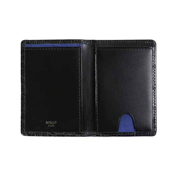 ROMEO Crocodile-Embossed Bi-Fold Pass Case