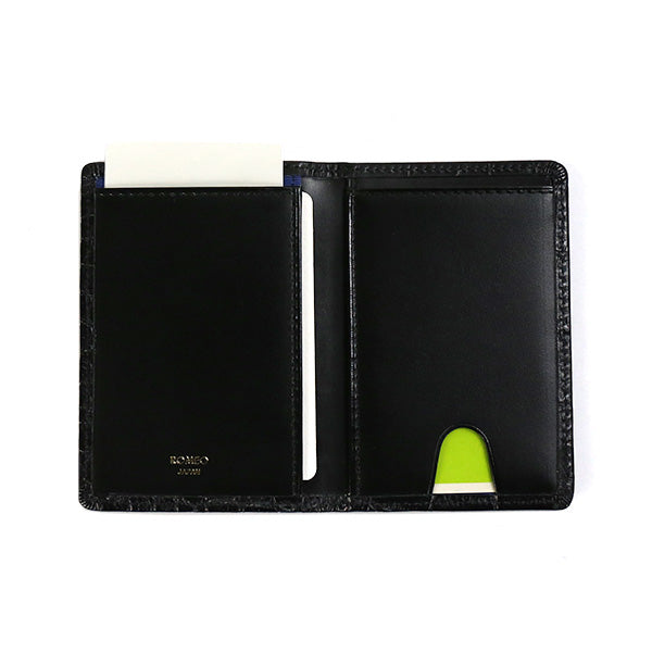 ROMEO Crocodile-Embossed Bi-Fold Pass Case