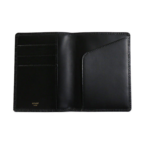 ROMEO Crocodile-Embossed Bi-Fold Passport Case