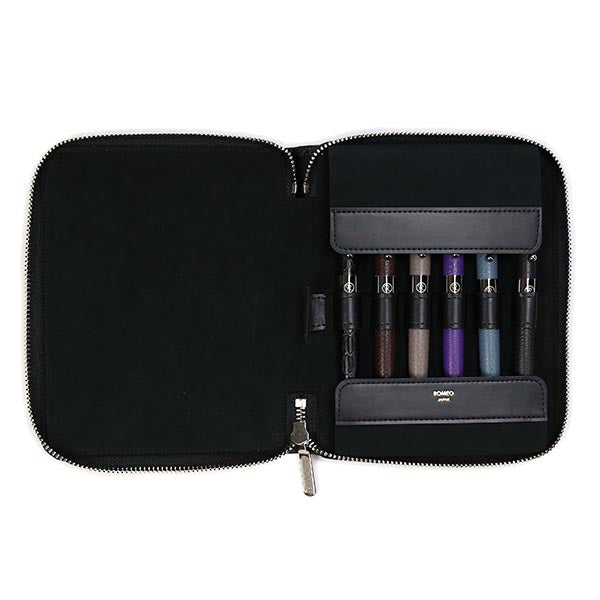 ROMEO Crocodile-Embossed Collection Pen Case, Holds 6 Pens