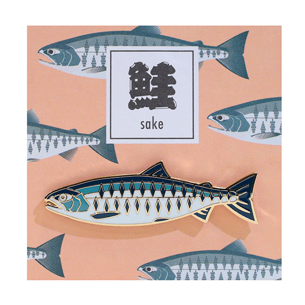 Itoya Oishii Sakana Pin Badge (Salmon)