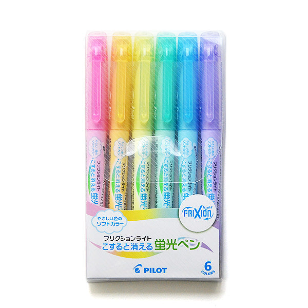 Pilot FriXion Light Highlighter, 6-Color Soft Color Set