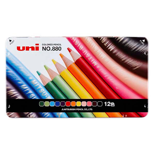 Mitsubishi Pencil 880 Colored Pencils, 12 Colors