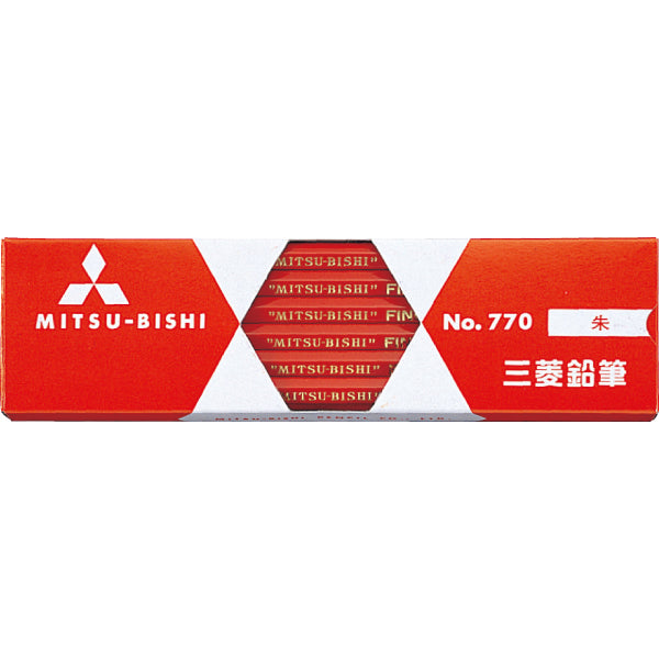 Mitsubishi Pencil Vermilion Pencils, Hexagonal, Dozen