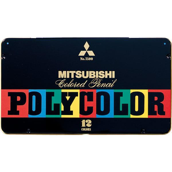 Mitsubishi Pencil Polychromos 7500 Colored Pencils, 12-Color Set