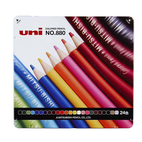 Mitsubishi Pencil 880 Colored Pencils, 24 Colors