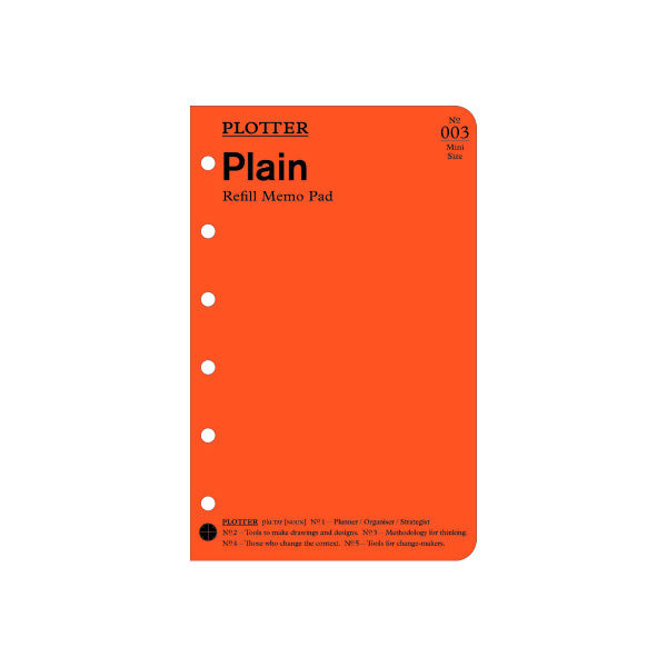 Knox Plotter 0003 Refill Memo Pad, Plain, 80 Sheets, Mini