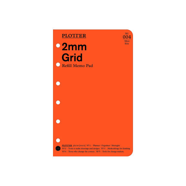 Knox Plotter 0004 Refill Memo Pad, 2mm Grid, 80 Sheets, Mini