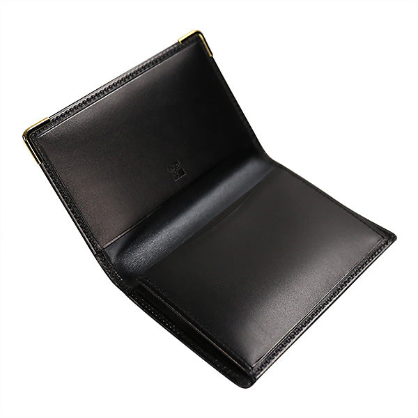 Itoya Business Card Holder, Box Calf, Gusseted, Metal Fittings