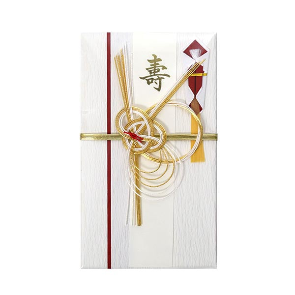 Itoya Shugi Gift Envelope, Kotobuki, Decorative Knot, Red and White