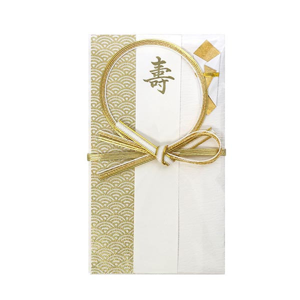 Itoya Shugi Gift Envelope, Kotobuki, Ring Knot, Seigaiha