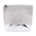 Kristen Maxwell Cosmetic Bag, Luster Gray/Silver