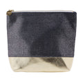 Kristen Maxwell Cosmetic Bag, Luster Navy/Gold