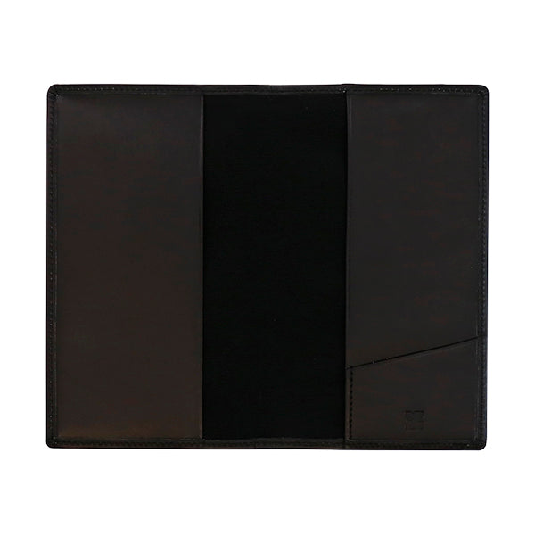 Itoya Planner Cover, Box Calf, Folded Edge, Black