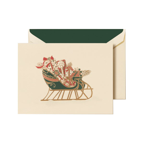 Crane Christmas Card, KN99259V (Feathered Sleigh)