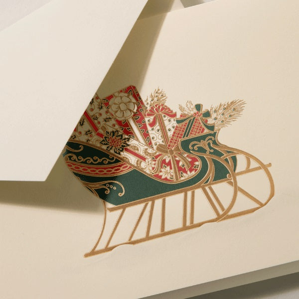 Crane Christmas Card, KN99259V (Feathered Sleigh)