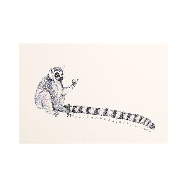 Itoya Naoya Hata Postcard (Lemur)
