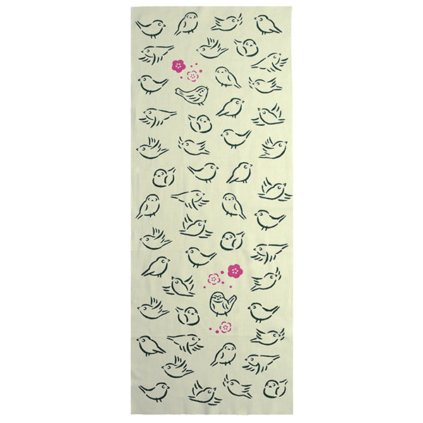 Itoya × Kamawanu Original Tenugui (Bush Warblers and Japanese White-Eyes)