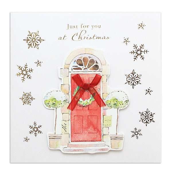 Ring Design Boxed Christmas Card, XBR581 (Red Door)