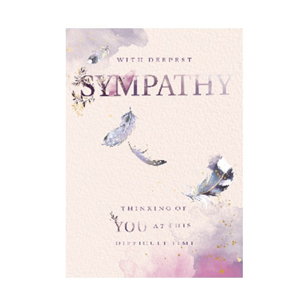 Ring Design Sympathy Card, FS140W (Feather)
