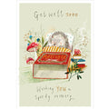 Ring Design Get Well Card, GHG184 (Hedgehog in Matchbox)