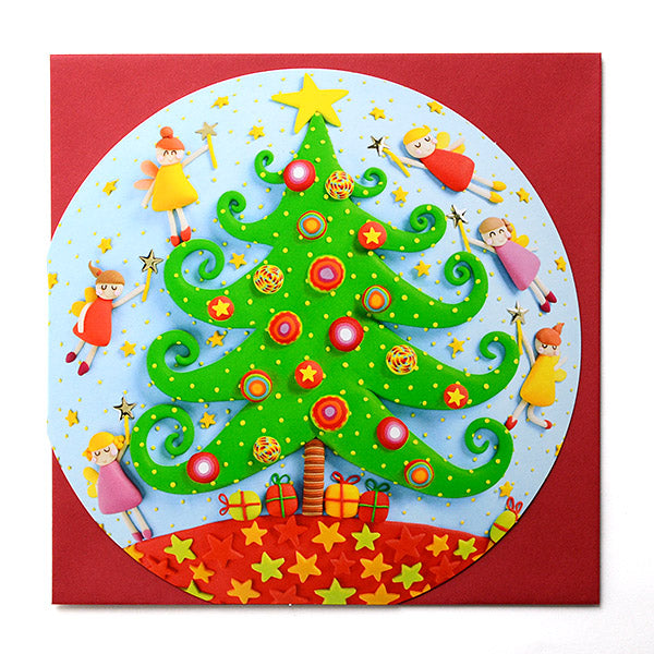 Paper Rose Christmas Card, MTX046 (Tree and Fairy)