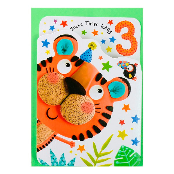 Paper Rose Birthday Card, MTP136 (Accordion 3rd Birthday)