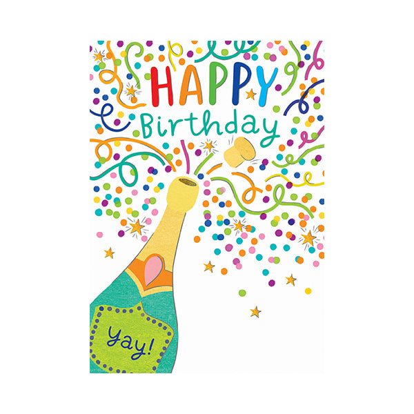 Paper Rose Birthday Card, KAG206 (Kaleidoscope, Sparkling Wine)