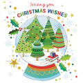 Paper Rose Christmas Card, KAX323 (Snow Globe)
