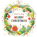 Paper Rose Christmas Card, KAX326 (Wreath)