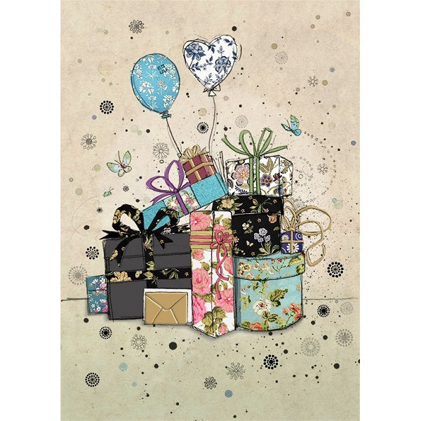 Bug Art Blank Card, D184 (Gift and Balloons)