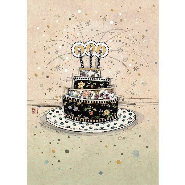 Bug Art Birthday Card, D185 (Floral Cake)