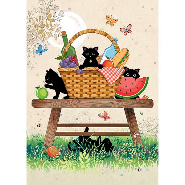 Bug Art Blank Card, H042 (Black Cat, Picnic)