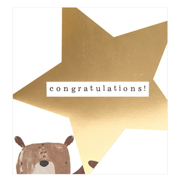 Caroline Gardner Congrats Card, RAN004 (Bear with Star)