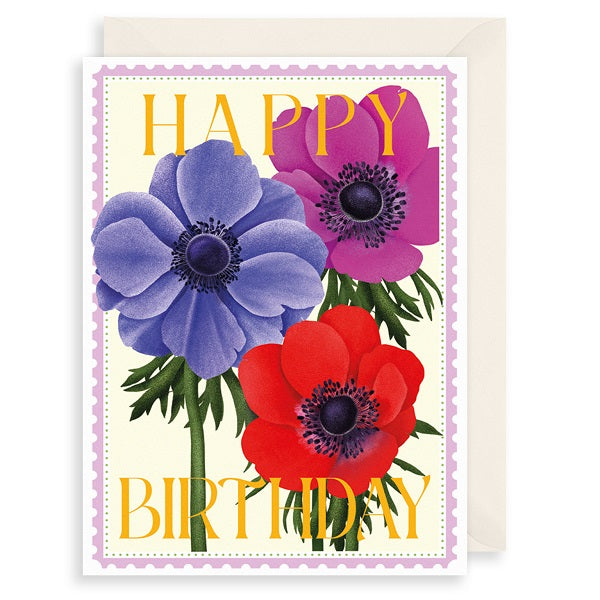Art File Birthday Card, CB15A (Color Burst, Anemone)