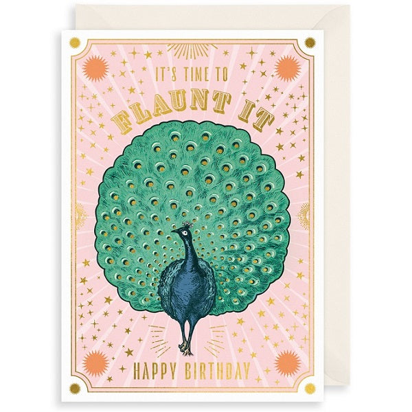 Art File Birthday Card, SL26A (Soulmate, Peacock)