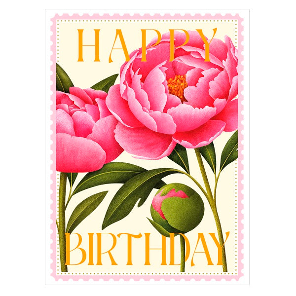 Art File Birthday Card, CB17A (Color Burst, Peony)