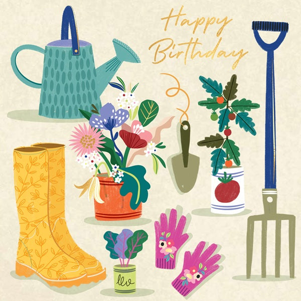 Laura Darrington Birthday Card, AU67 (Aurora, Gardening)