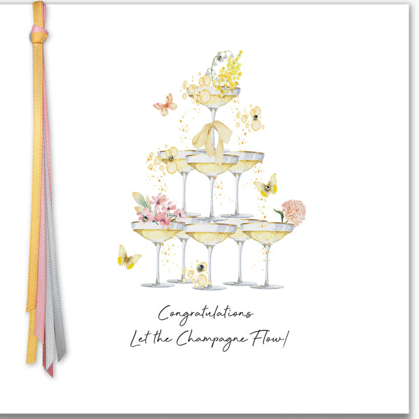 Five Dollar Shake Congratulations Card, RR79 (Champagne Tower)