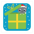 Stripey Cat Mini Christmas Card, 510 (Wide-Eyed Kitten)