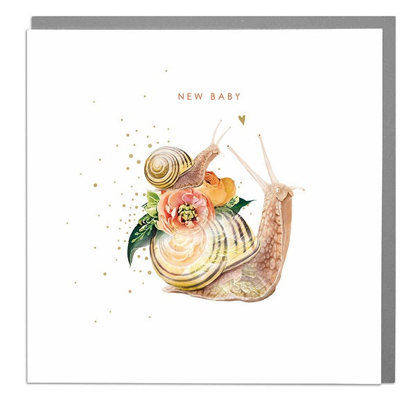 Laura Design Baby Card, SN-664 (Flowers, Snail Family)